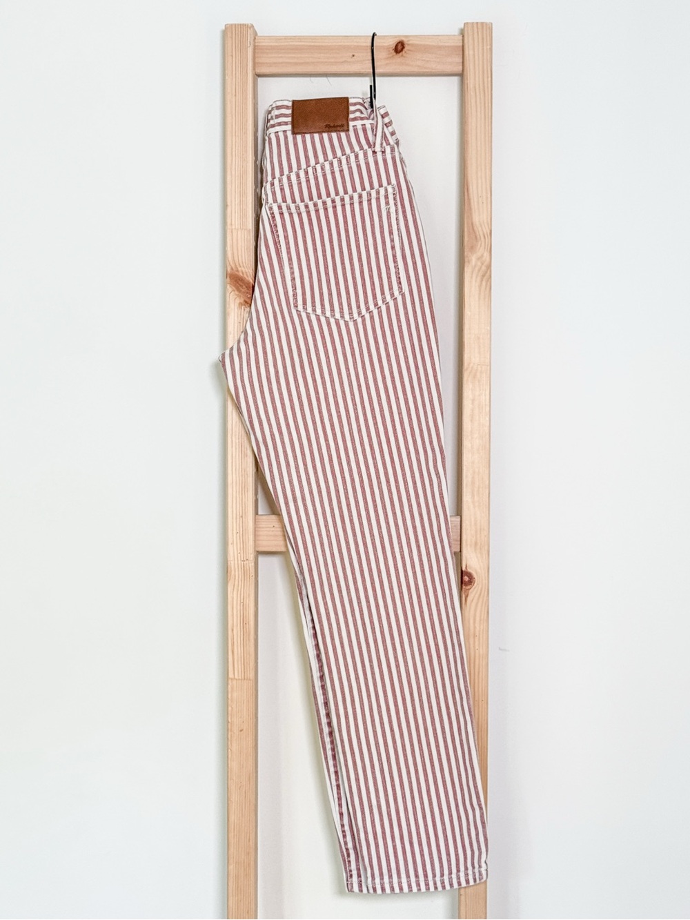 23 Madewell High Rise Crop Slim Boyjean In LucaStripe Red Striped Jeans